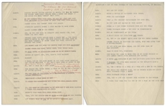 Moe Howard's 7pp. Script for a Three Stooges Skit, Circa Early 1950s, With Shemp -- Hand-Annotated by Moe -- Very Good Condition